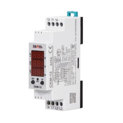 Czujnik kolejności i zaniku faz z wskaźnikiem napięcia, cyfrowy TRUE RMS 3x230V AC ZAMEL (EXT10000327-WUN)